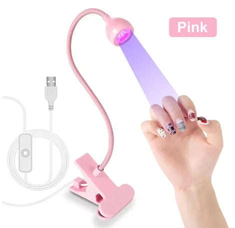 Lampă UV LED pentru Unghii Gel – Mini Portabilă cu Clip, USB