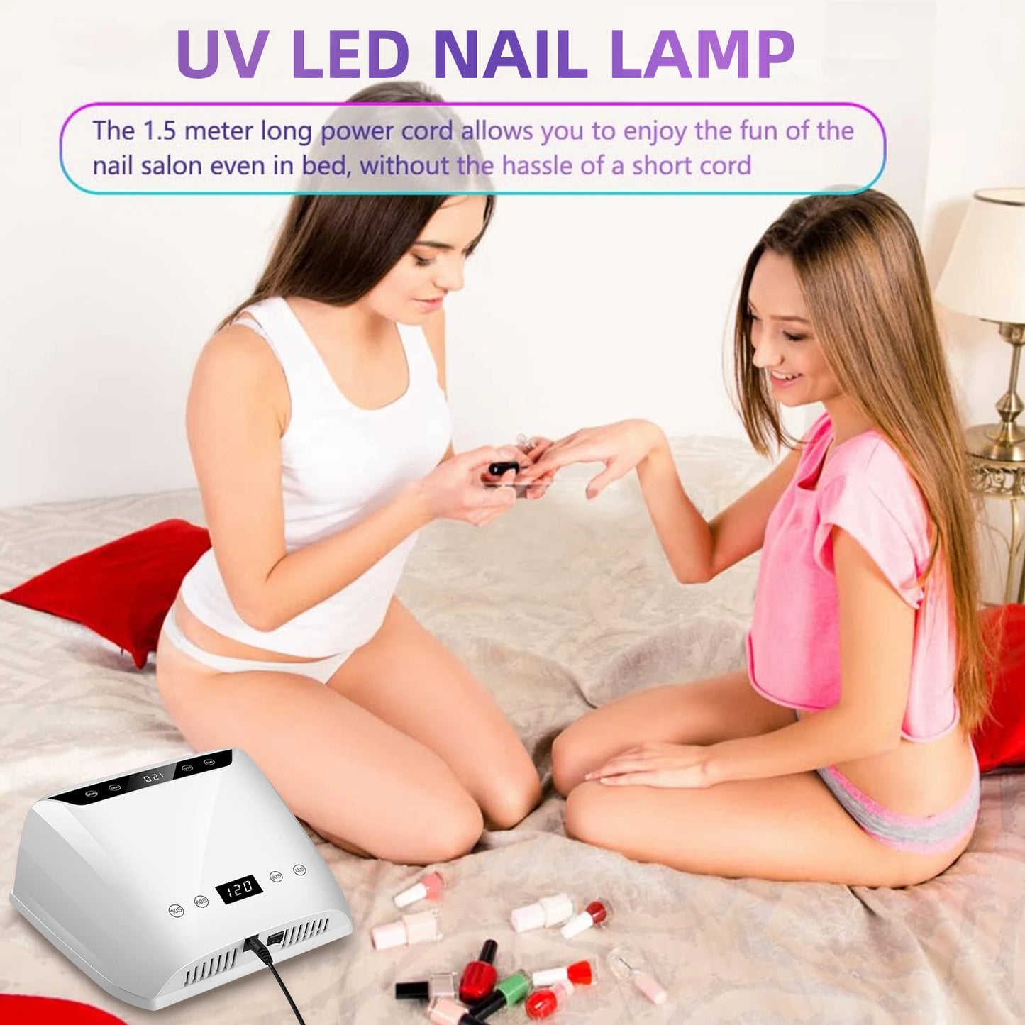 Lampă UV LED Profesională Z32 – 72 LED-uri, Display LCD, 4 Timere