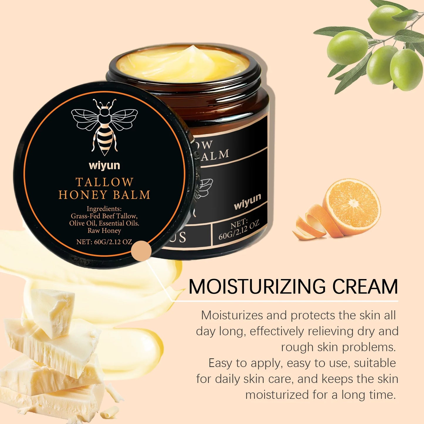 Cremă Hidratantă Beef Tallow & Miere – Glow, Fermitate & Nutrire Profundă