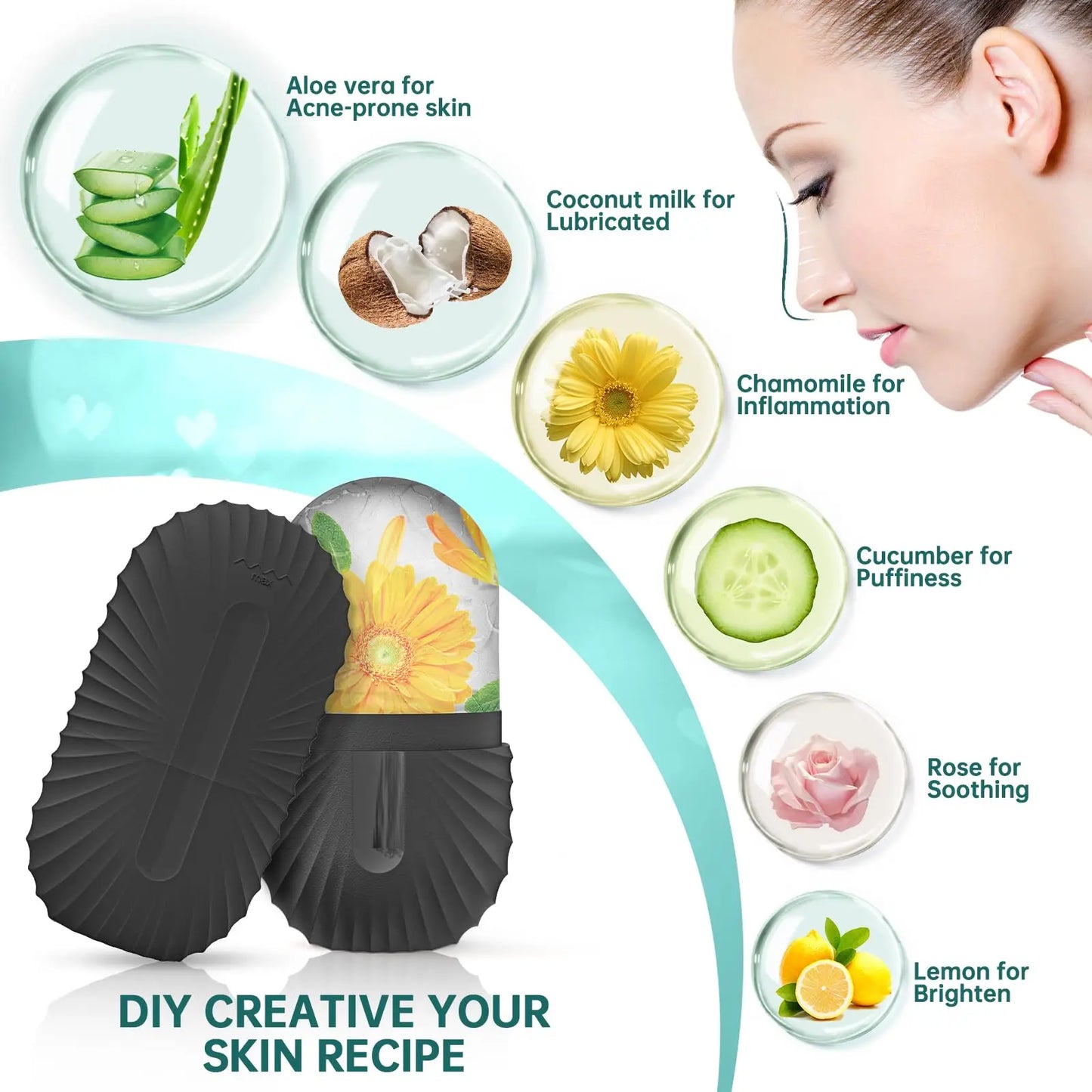 Set Ice Roller & Gua Sha – Ritual de Îngrijire Facială