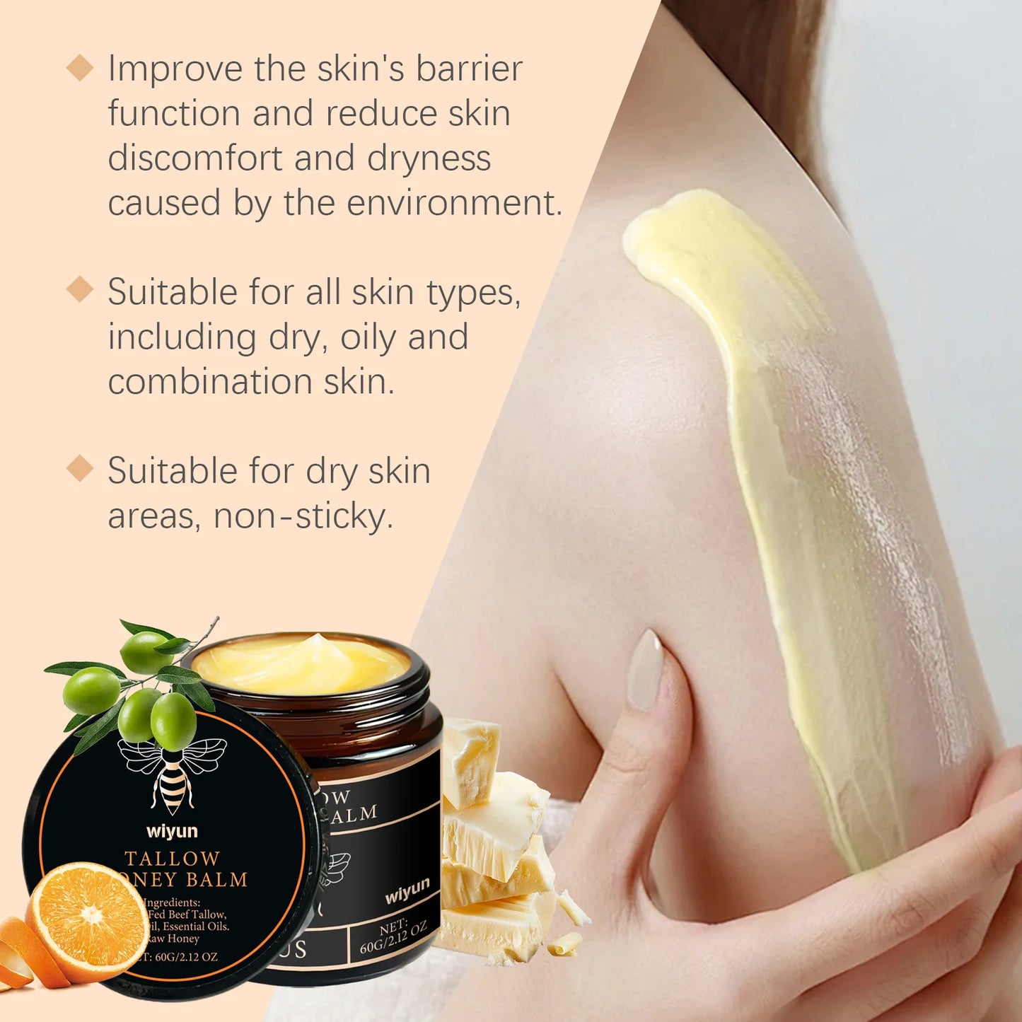Cremă Hidratantă Beef Tallow & Miere – Glow, Fermitate & Nutrire Profundă