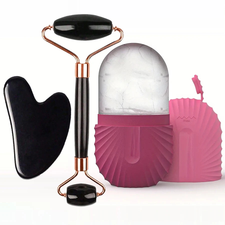 Set Ice Roller & Gua Sha – Ritual de Îngrijire Facială