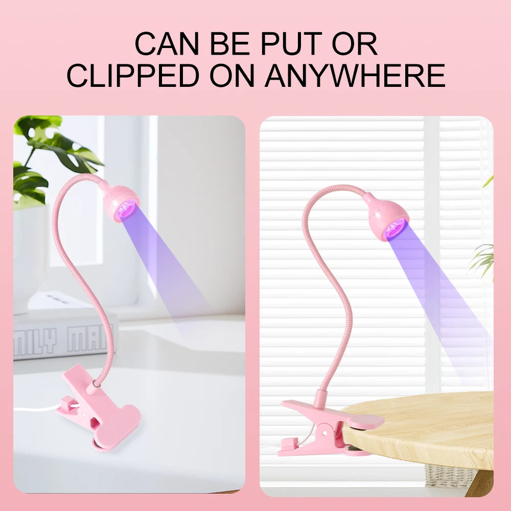 Lampă UV LED pentru Unghii Gel – Mini Portabilă cu Clip, USB