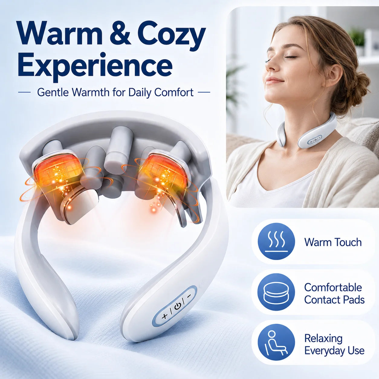 Masaj Cervical Smart PAQIN — 5 Moduri de Relaxare