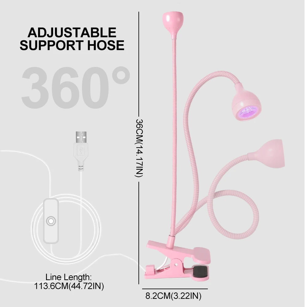 Lampă UV LED pentru Unghii Gel – Mini Portabilă cu Clip, USB