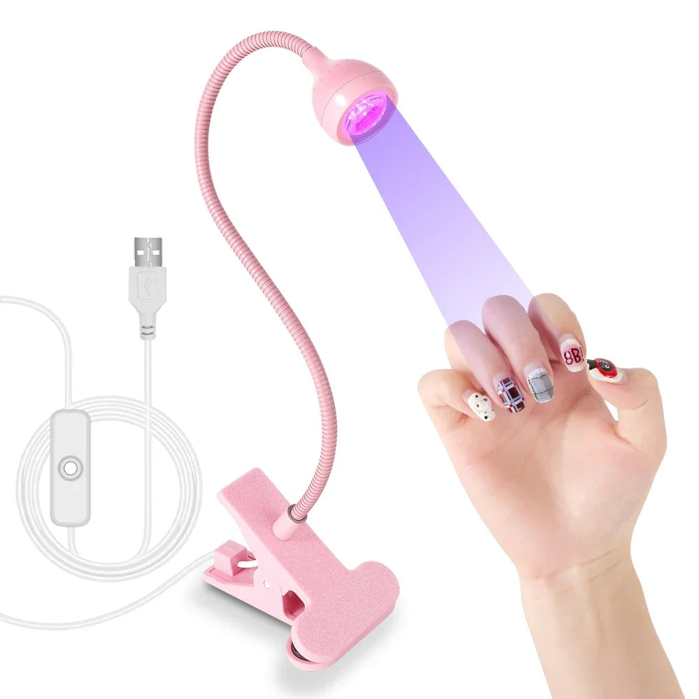 Lampă UV LED pentru Unghii Gel – Mini Portabilă cu Clip, USB