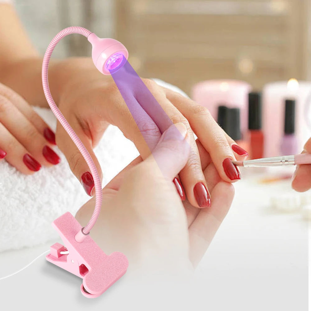 Lampă UV LED pentru Unghii Gel – Mini Portabilă cu Clip, USB