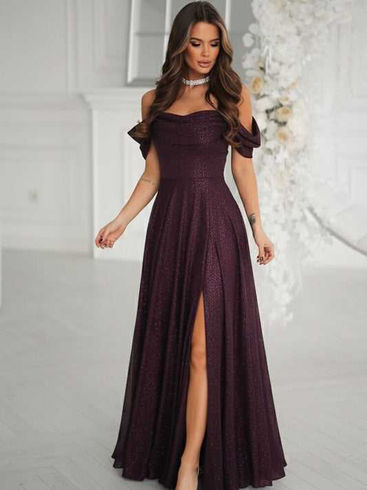 Rochie Lungă de Seară cu Crestătură model 220659 Bicotone