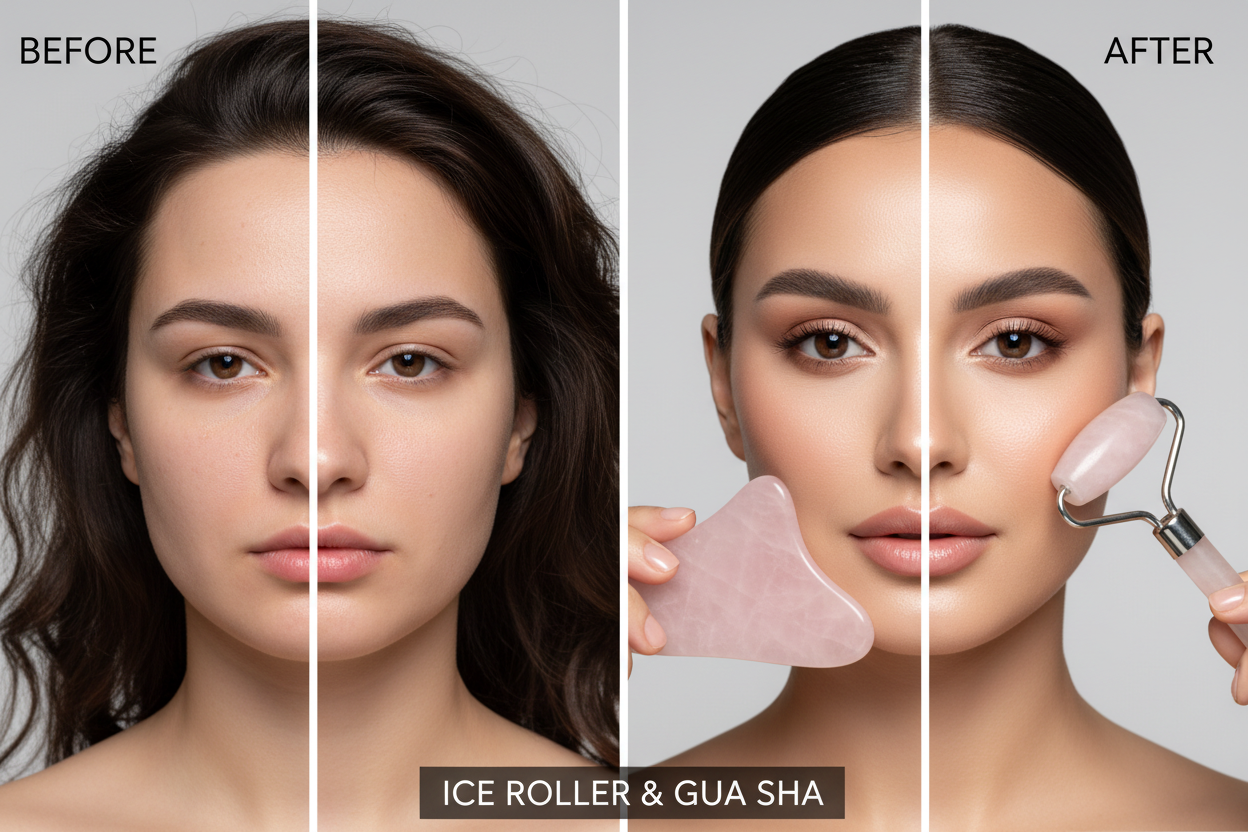 Set Ice Roller & Gua Sha – Ritual de Îngrijire Facială
